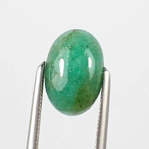 1.29 ct Oval 9.2x6.2 mm Cabochon Blue Greenish Natural Emerald Gemstone - EmCb28 - Picture 1 of 8