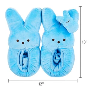 Peeps Pantofole Pasqua Peep Ciabatta Blu con Polso Coniglietto Peluche Ciabatta - Foto 1 di 5