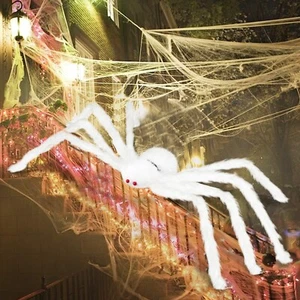 Indoor Outdoor Halloween Large White Spider Scary Haunted House Prop Party Decor - Picture 1 of 18