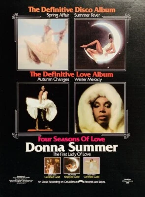 DONNA SUMMER 1976 vintage POSTER ADVERT FOUR SEASONS OF LOVE Giorgio Moroder - Image 1 of 3