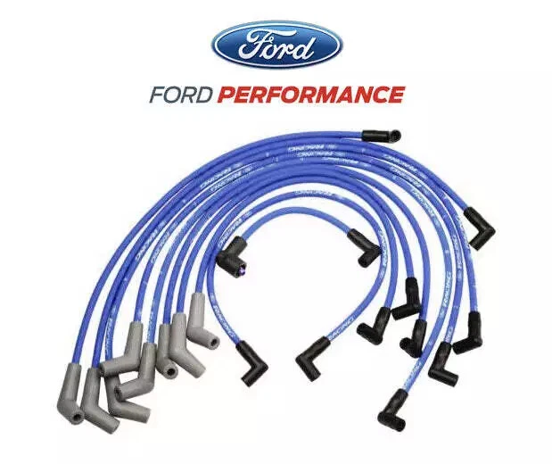 Juegos de cables de encendido de bujías de motor 5,0 L 5,8 L Mustang Ford Racing 9 mm - azul Foto 1 de 1