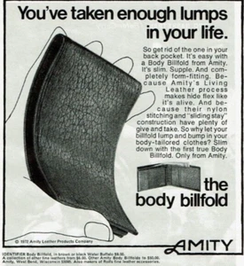 1972 Vintage Print Ad You've taken enough lumps in life Amity the body billfold - Picture 1 of 2