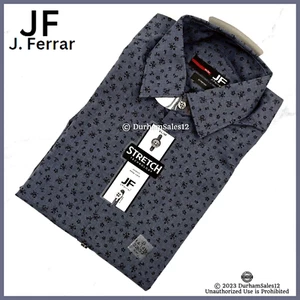 J FERRAR Slim Fit Men's Dress Shirt Button Down Collar Long Sleeves Stretchy NWT - Picture 1 of 10
