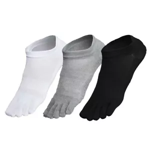 6 Paar tief geschnittene fünf Finger Zehenpartie Netz Sport gekämmte Baumwolle Knöchelsocken für Herren 7-11 10-13 - Bild 1 von 13