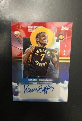2025-26 Topps/5 Kam Jones Contemporary Marks Auto RC. Indiana Pacers 2/5 - Image 1 of 2
