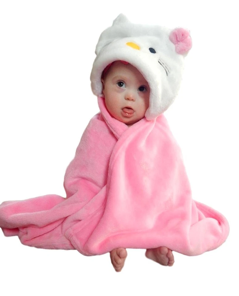 Manta con capucha para niños pequeños | Peluche suave animal bebé o bebé sudadera con capucha Blankie 36x2... Foto 1 de 4