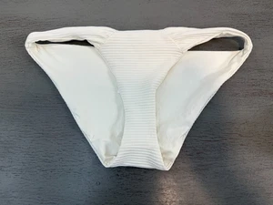 NUEVO Traje de baño blanco acanalado L SPACE parte inferior de bikini talla mediana - Imagen 1 de 2