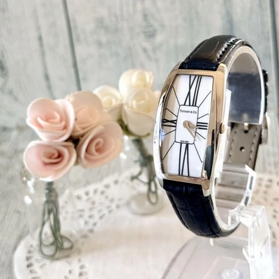 Tiffany & Co. Gemma Ladies Watch White Black Dial Silver Case 22mm - Image 1 of 4