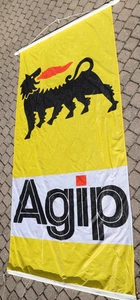 Bandera Agip gasolinera taller publicidad bandera heraldo formato vertical 118 x 250 cm - Imagen 1 de 8