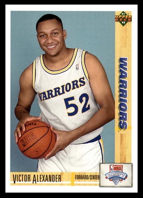 1991-92 Upper Deck Victor Alexander #10 Golden State Warriors Rookie NBA - Image 1 of 2