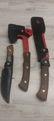 Buck Compadre 104 106 108 Serie Acero Rojo Juego Camping Kit Foto 1 de 4