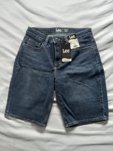 Lee Damen Nightly Set blau Größe 10 M Midrise Reg Fit 10" Bermudashorts neu mit Etikett  - Bild 1 von 12