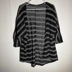 LuLaRoe Kimono Cover Up Lace Trim Size Large Black - Picture 1 of 5