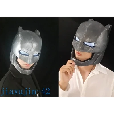 DC Batman Heavy Armor Helmet LED Mask 1:1 Wearable FRP Halloween Cosplay Props - Image 1 of 4