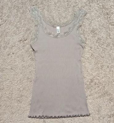 Festival de Grunge de Grunge Banana Republic Y2K con Encaje Acanalado Taupe Sz M Boho Foto 1 de 4