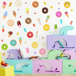 Eis Wandtattoo buntes Muster Wandtattoo Sweet Donut Marshmallow Ca... - Bild 1 von 8