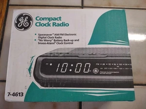 GE 7-4613 Compact Clock Electronic Digital Radio Alarm Clock (New Open Box) - Picture 1 of 3