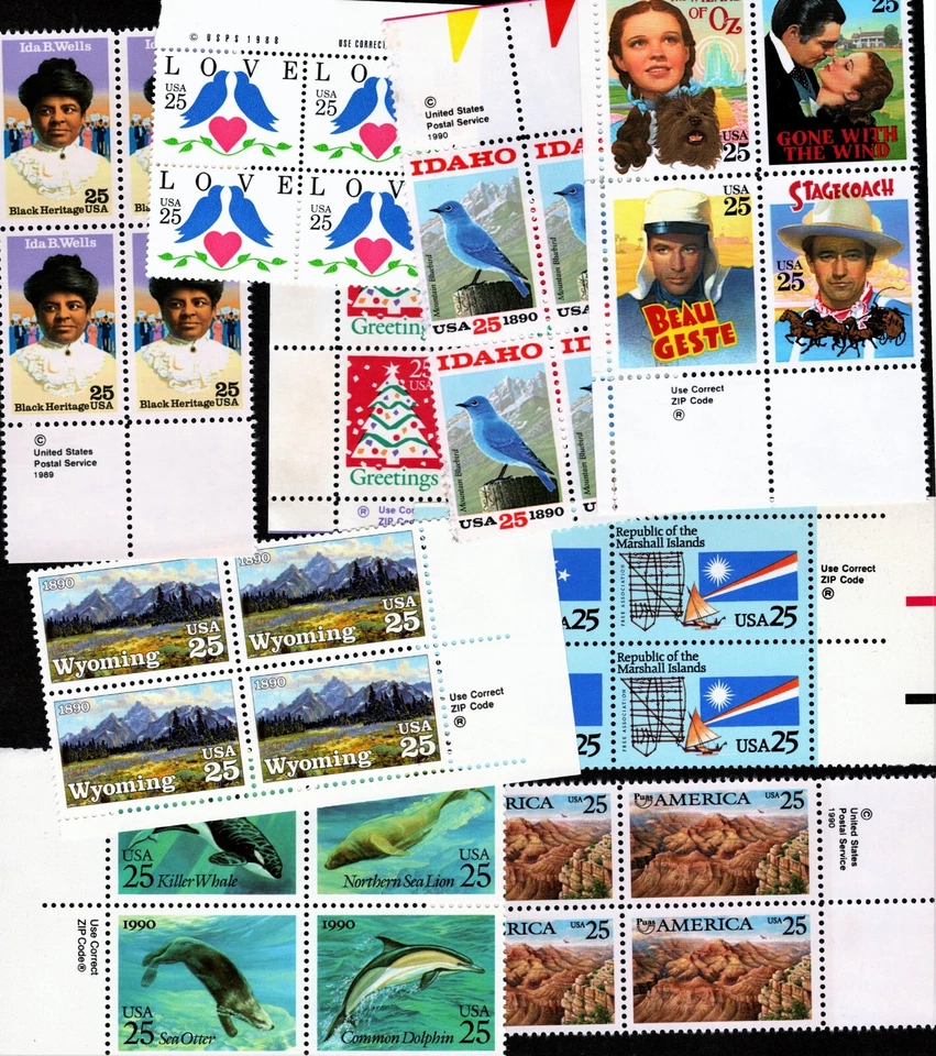 1990 - ¡Elige entre TODOS los bloques de cremallera y USPS/Copyright! ¡Sellos conmemorativos de Estados Unidos MNH! Foto 1 de 1