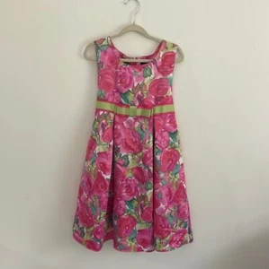 Floral Pink Kids Party Dress Size 10 - Picture 1 of 6