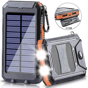 Portable Solar Power Bank 2022 Super 20000mAh 2USB External Battery Fast Charger
