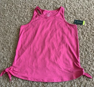 Tek Gear Tank Top Hot Pink Girl's XXL (18/20) Ties at Side Bottom UPF 40+ - Picture 1 of 12