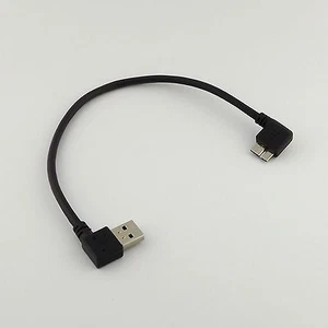 Micro USB 3.0 Type B Male Left Angle to Left 90° Angle A Male Data Adapter Cable - Picture 1 of 5