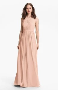 Vestido JENNY YOO 'Vivienne' Plisado Gasa Talla 4 Rubor - Imagen 1 de 1
