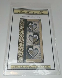 Zwei Herzen als ein Quiltmuster 2007 Bardella Stoff Kunst Northern Korsett Design - Bild 1 von 6