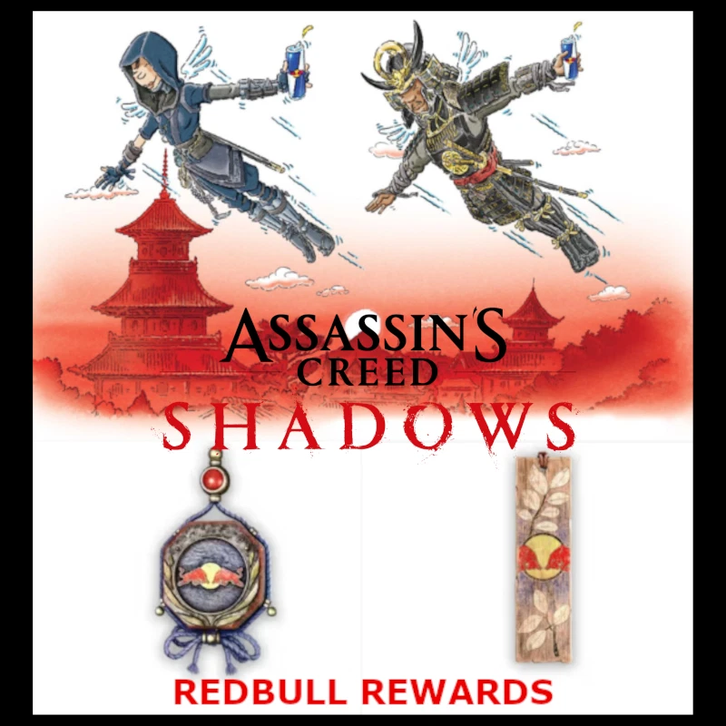 Assassin's Creed Shadows RedBull - MEDALLION TRINKET + PLAQUE RED BULL 🌎 CODE - Image 1 of 1
