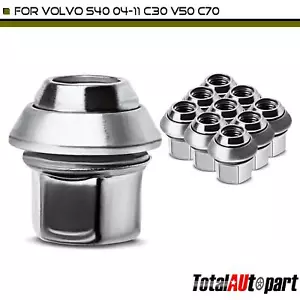 10x M12-1.50 Wheel Lug Nut for Volvo S40 04-11 C30 07-10 V50 C70 Front or Rear - Picture 1 of 8