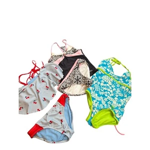 Laguna Girls’ Size 12 Swimsuit Lot - 5 Pieces: Tops & Bottoms Floral Patterns St - Picture 1 of 12
