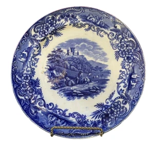 PIATTO SCENOGRAFICO PASTORALE VINTAGE BLU TRANSFERWARE STAFFORDSHIRE ENGLAND 1790 - Foto 1 di 7