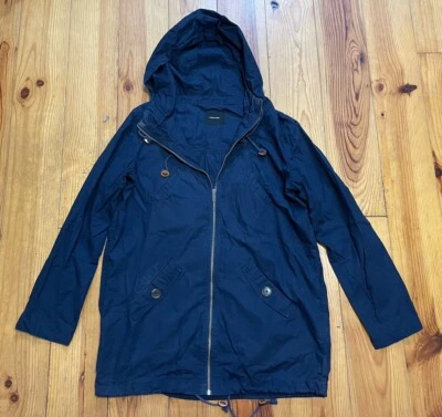 Samsoe Samsoe Mujer’s Impermeable Azul Marino Parka Chaqueta Talla S 100% Algodón Foto 1 de 4