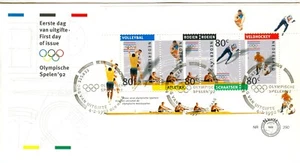 Netherlands Olympic Games Barcelona 1992 Olympic sheet on cover with First Day - Picture 1 of 1