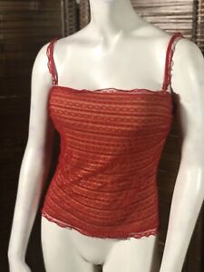 Vintage Cosabella Corset Lingerie Top Small Med Red Lace Made In Italy Coquette