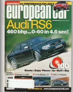 Revista Europea Coche Noviembre 2002 Audi RS6 en la portada - Imagen 1 de 1