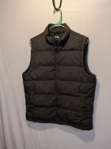 Down Vest Mens Medium Weatherproof 32 Heat Black Full Zip Sleeveless Lightweight - Picture 1 of 6