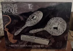 Vintage Godinger Silver Art Co Silverplate Vanity Set Brush Comb Mirror NIB 12AA - Picture 1 of 4
