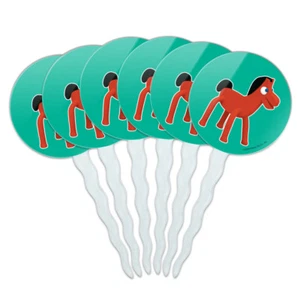 Pokey Gumby's Horse Pony Pal Friend Cupcake Picks Toppers Decoration Set of 6 - Picture 1 of 7
