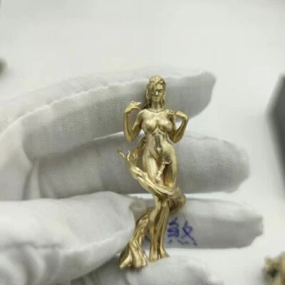 Chinese Bronze Copper Statue Hand Carved Nude Long Hair Girl Figurine - Image 1 of 4