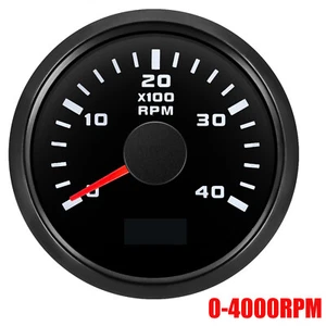 2''52mm Marine Tachometer 4000RPM Tacho Meter Gauge LCD Hourmeter Boat Car Truck - Picture 1 of 15