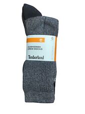 Timberland Everyday Cushioned Crew Socks 6Pk Size 6-12 Black/Gray Reinforced Toe