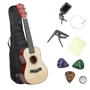 23" Concert Beginners Ukulele with Gig Bag, Felt Pick & Spare Strings – Natural - Picture 1 of 7