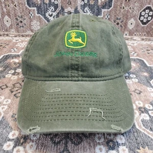 John Deere Distressed Women Concealed Ponytail Adjustable Farm Girl Hat Cap - Picture 1 of 11