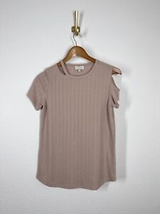 Status By Chenault Cutout Ribbed Tee XS Short Sleeve Top