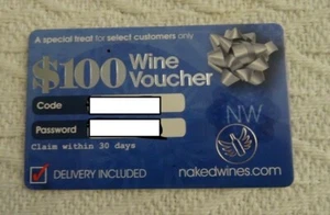 NAKED WINES $100 Coupon Online Alcohol Wine Voucher - Picture 1 of 12