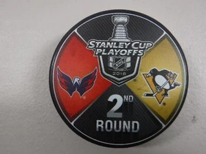 NHL 2018 Stanley Cup Playoffs 2nd Round Capitals VS Penguins Souvenir Puck - Picture 1 of 4