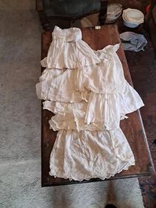 6 Antique White Victorian childs floral detail dresses.     (Db) - Picture 1 of 24