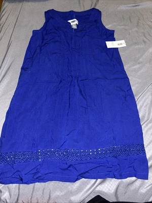 NWT Old Navy Girls Blue Sleeveless Rayon Dress Size XS (5) - Image 1 of 4