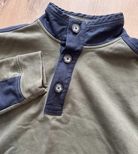 Untuckit Herren Viertelknopf Pullover Sweatshirt Baumwolle Grün Blau Medium - Bild 1 von 6